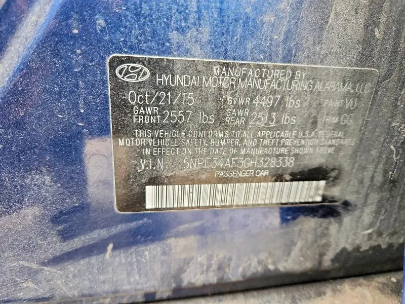 2016 HYUNDAI SONATA SPORT  