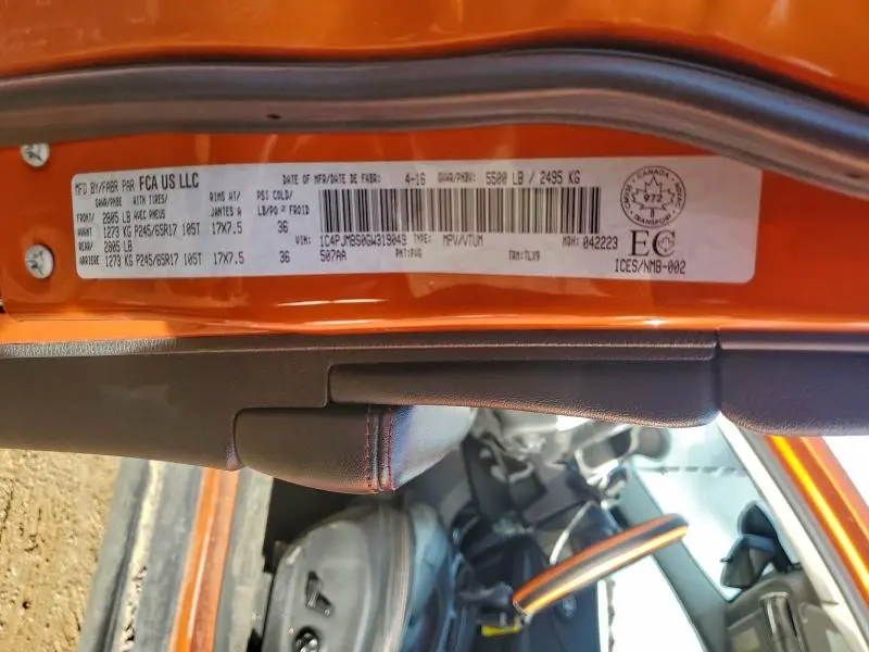 2016 JEEP CHEROKEE TRAILHAWK  