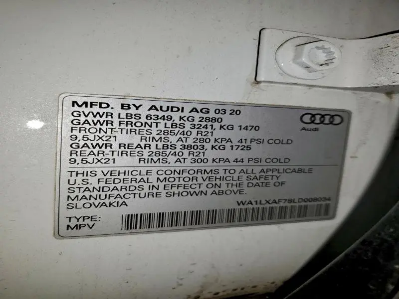 2020 AUDI Q7 PREMIUM PLUS  