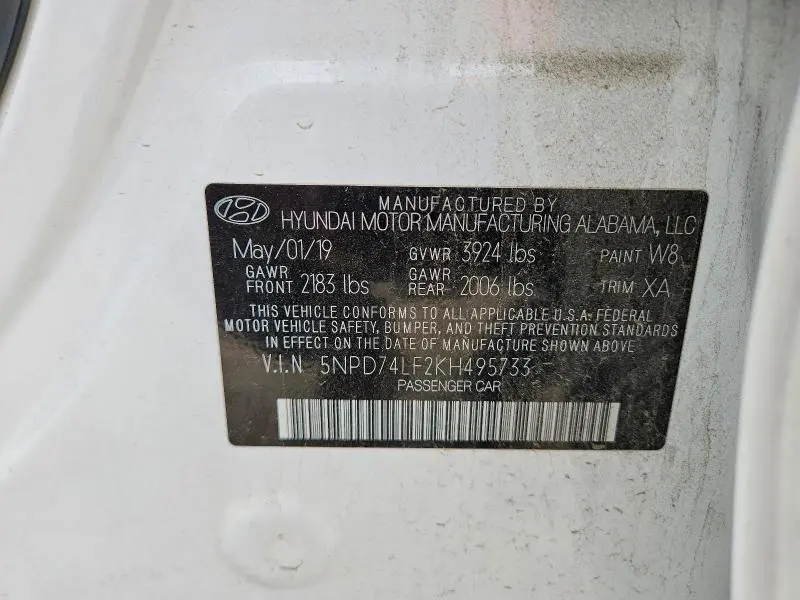 2019 HYUNDAI ELANTRA SE  