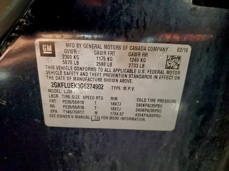 2016 GMC TERRAIN SLT  