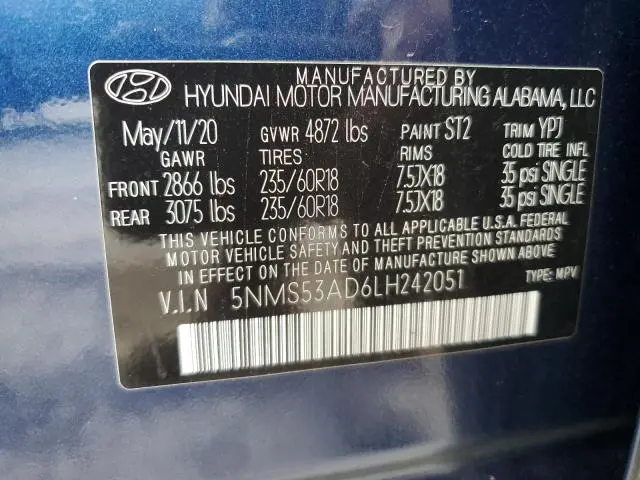 2020 HYUNDAI SANTA FE LIMITED  