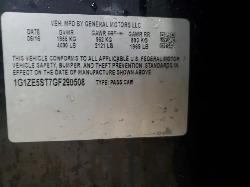 2016 CHEVROLET MALIBU LT  