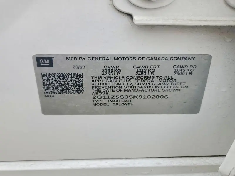 2019 CHEVROLET IMPALA LT  