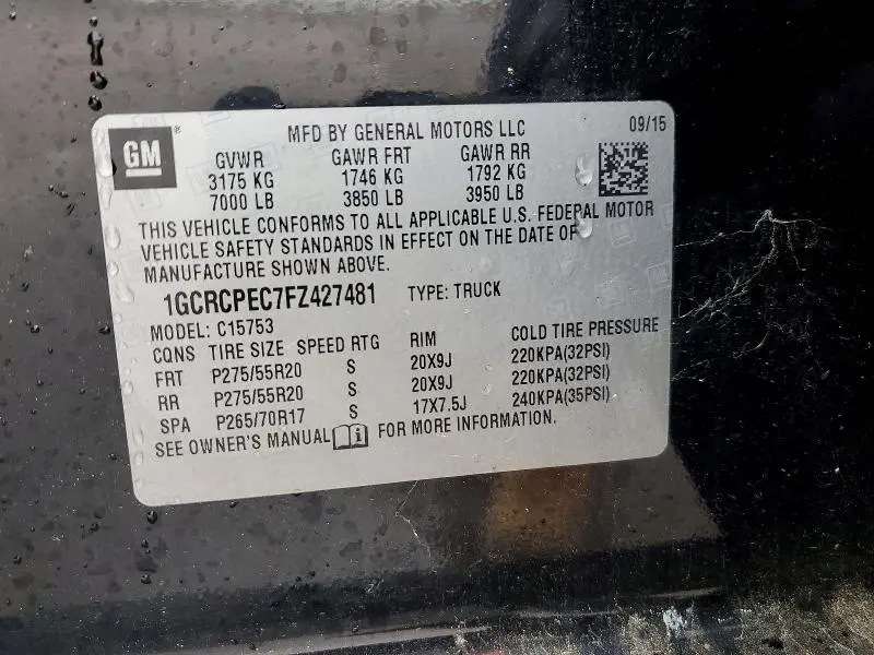 2015 CHEVROLET SILVERADO C1500  