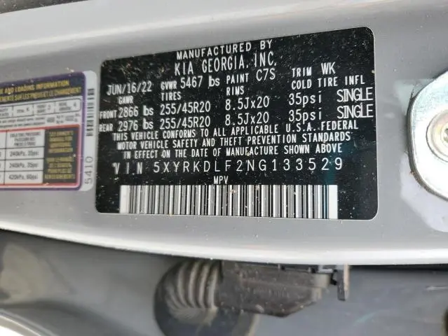 2022 KIA SORENTO SX  
