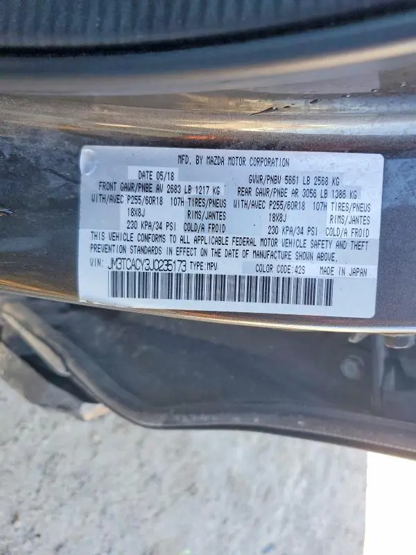 2018 MAZDA CX-9 TOURING  