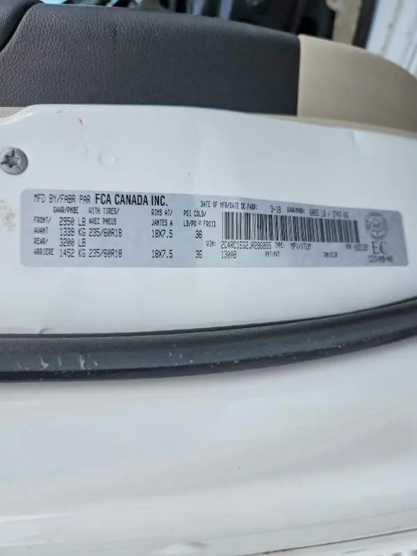 2018 CHRYSLER PACIFICA TOURING L PLUS  