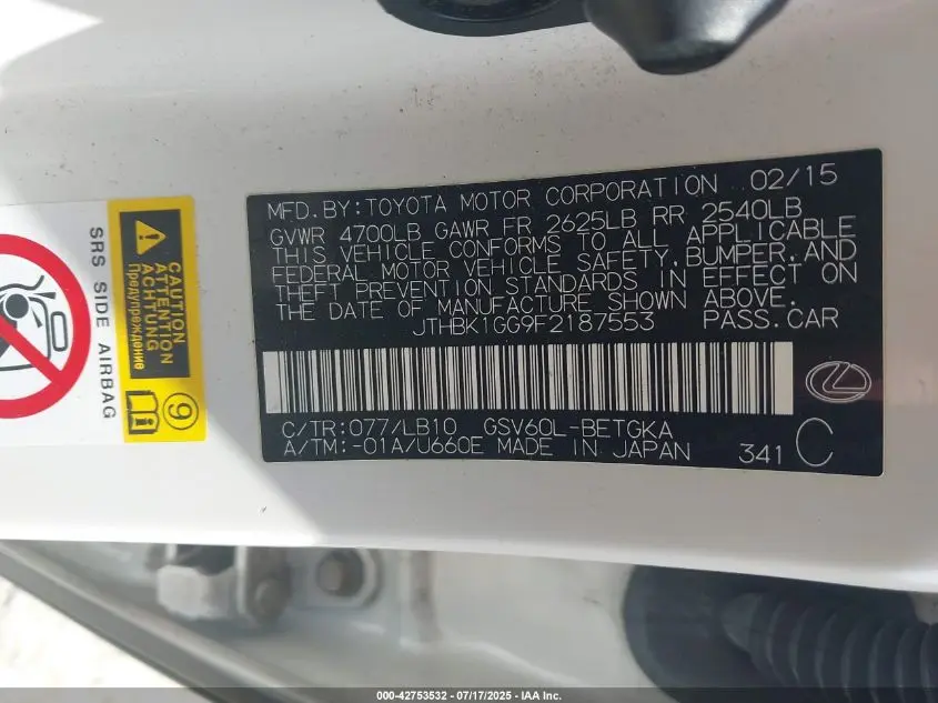 2015 LEXUS ES 350  