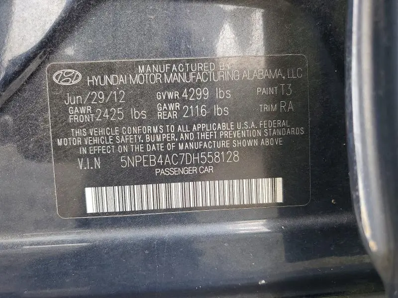 2013 HYUNDAI SONATA GLS  