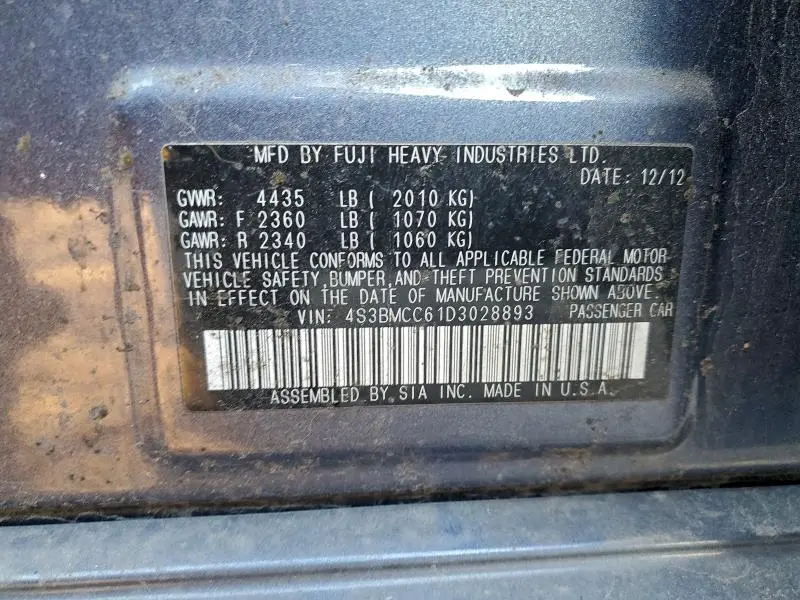 2013 SUBARU LEGACY 2.5I PREMIUM  