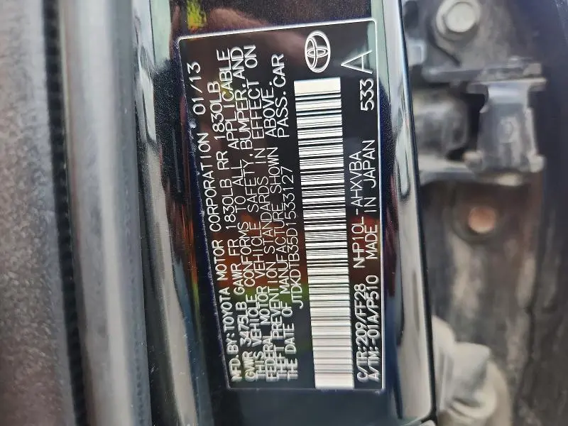 2013 TOYOTA PRIUS C TWO  