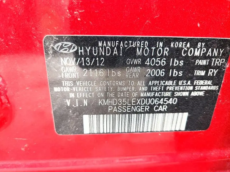 2013 HYUNDAI ELANTRA GT BASE  