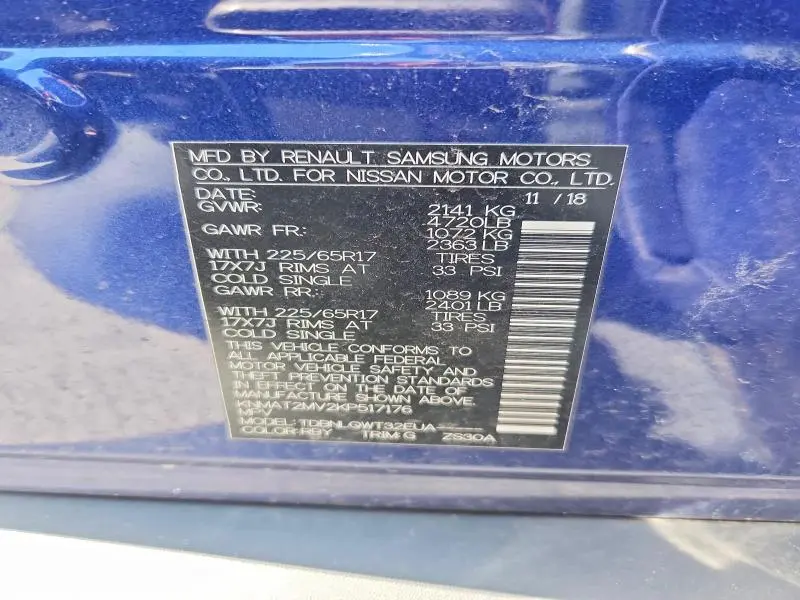2019 NISSAN ROGUE SV  