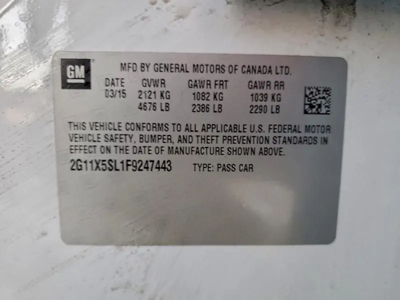 2015 CHEVROLET IMPALA LS  