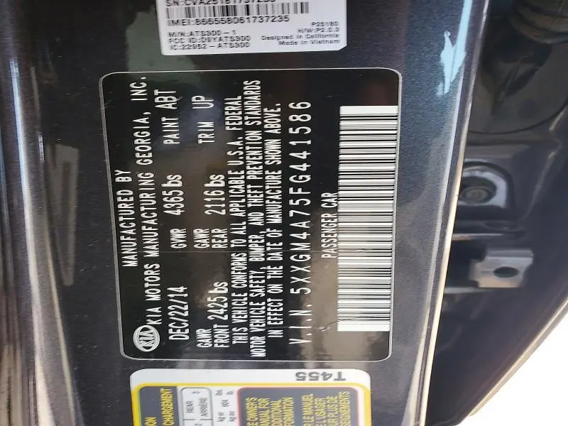 2015 KIA OPTIMA LX  