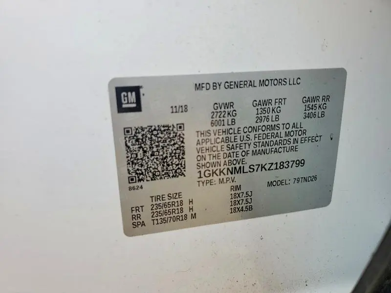 2019 GMC ACADIA SLT-1  
