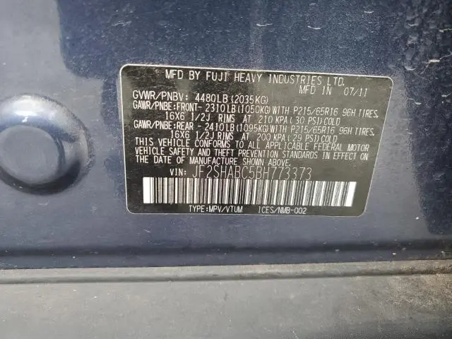 2011 SUBARU FORESTER 2.5X  