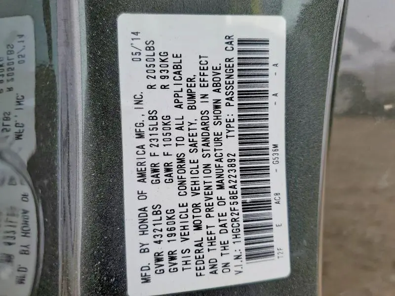 2014 HONDA ACCORD SPORT  