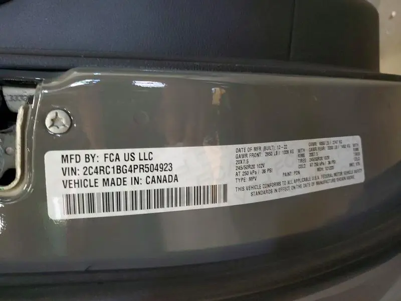 2023 CHRYSLER PACIFICA TOURING L  