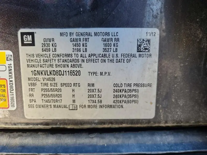 2013 CHEVROLET TRAVERSE LTZ  