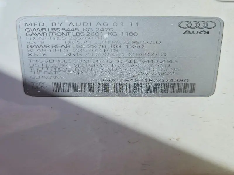 2011 AUDI Q5 PREMIUM PLUS  