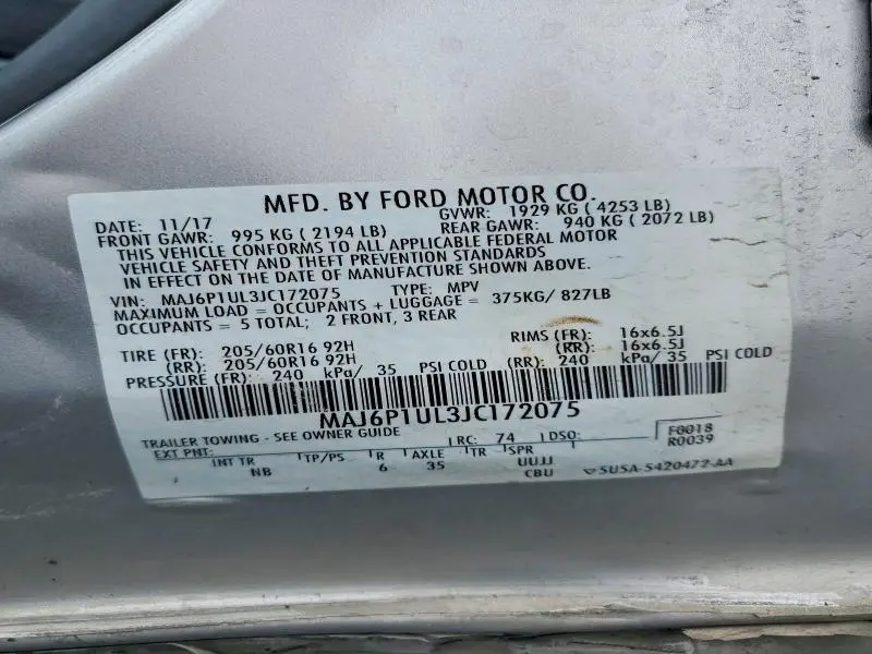 2018 FORD ECOSPORT SE  