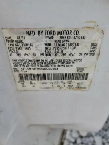 2011 FORD F150   