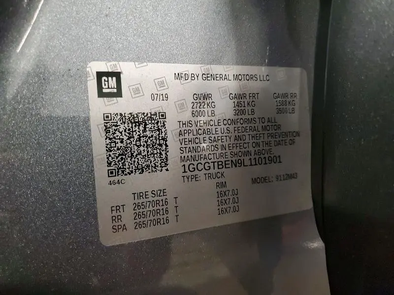 2020 CHEVROLET COLORADO   