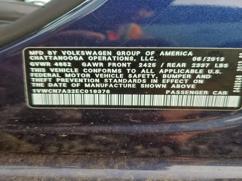 2014 VOLKSWAGEN PASSAT SEL  