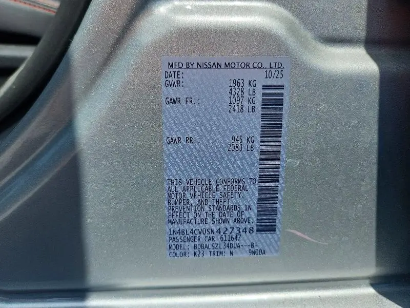 2025 NISSAN ALTIMA SR  