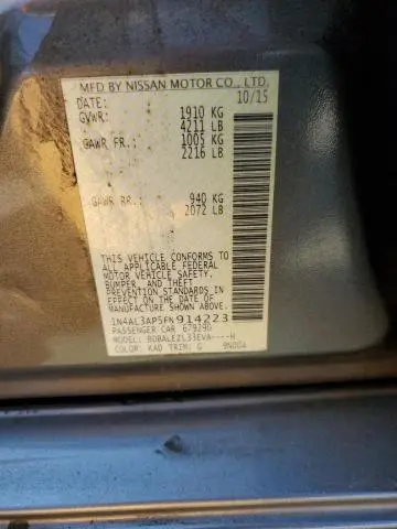 2015 NISSAN ALTIMA 2.5  