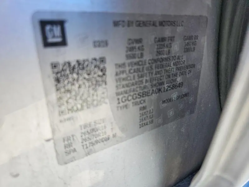 2019 CHEVROLET COLORADO   