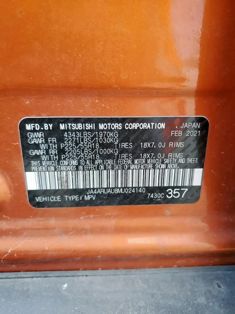 2021 MITSUBISHI OUTLANDER SPORT ES
