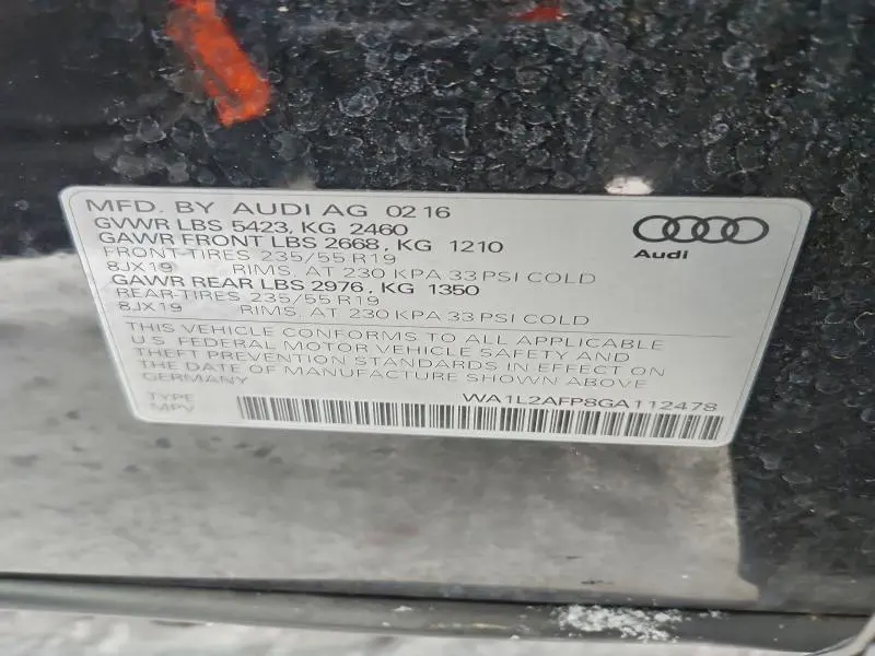 2016 AUDI Q5 PREMIUM PLUS  