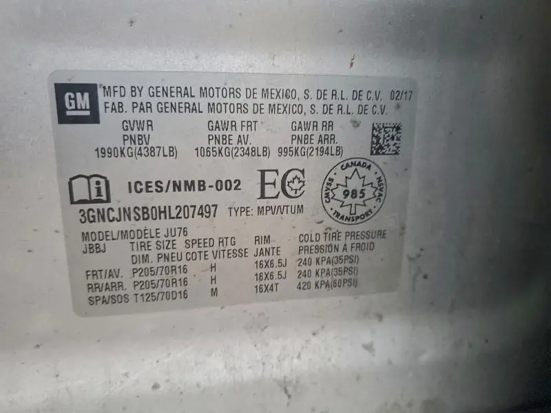 2017 CHEVROLET TRAX LS  