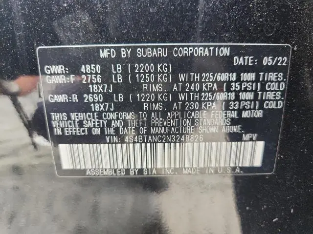 2022 SUBARU OUTBACK LIMITED  