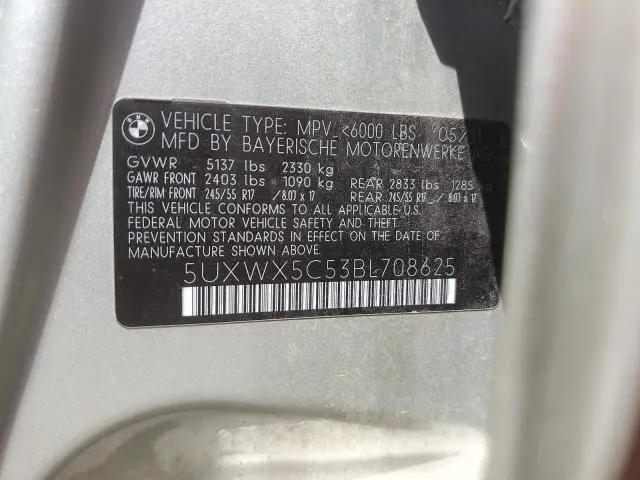2011 BMW X3 XDRIVE28I  