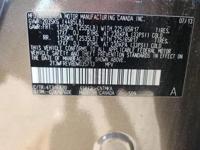 2013 TOYOTA RAV4 XLE  