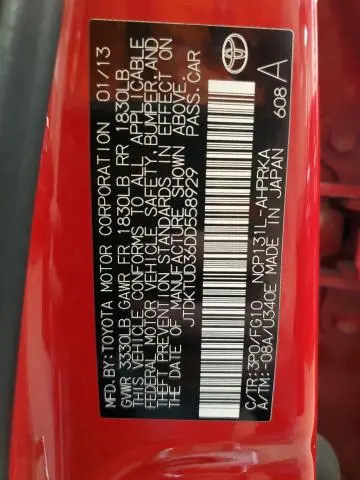 2013 TOYOTA YARIS   