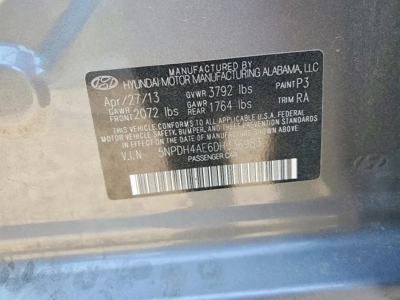 2013 HYUNDAI ELANTRA GLS  