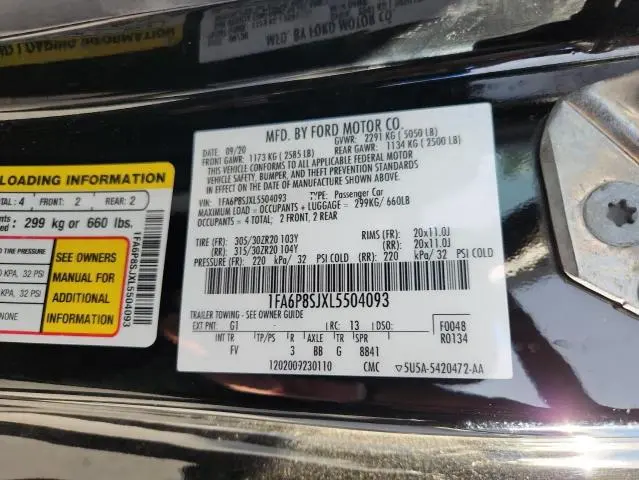 2020 FORD MUSTANG SHELBY GT500