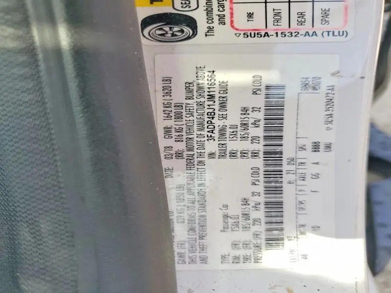 2018 FORD FIESTA SE  