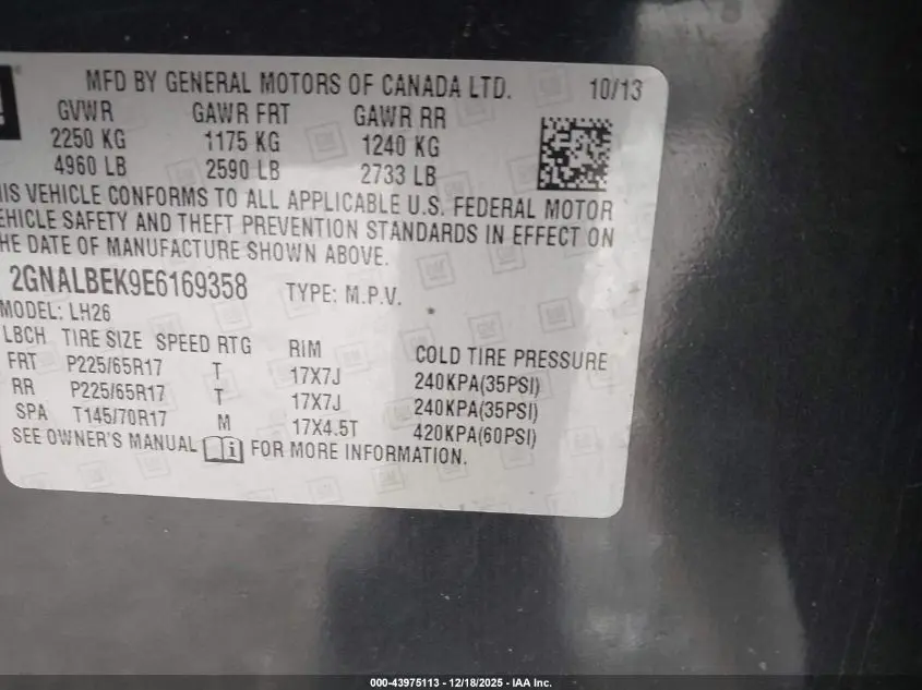 2014 CHEVROLET EQUINOX 1LT