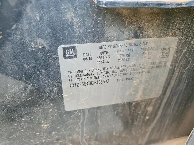 2016 CHEVROLET MALIBU LT  