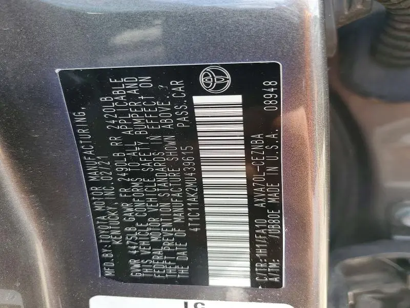 2021 TOYOTA CAMRY LE  