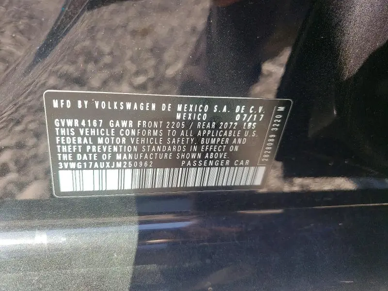 2018 VOLKSWAGEN GOLF S  