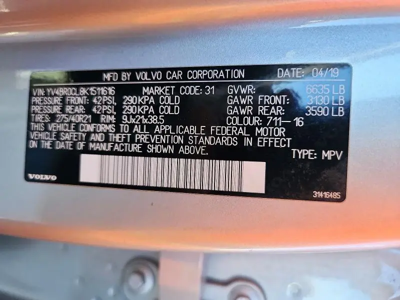 2019 VOLVO XC90 T8 INSCRIPTION  