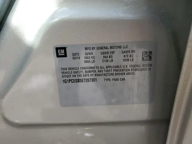 2014 CHEVROLET CRUZE LT  