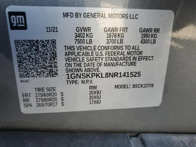 2022 CHEVROLET TAHOE K1500 Z71  